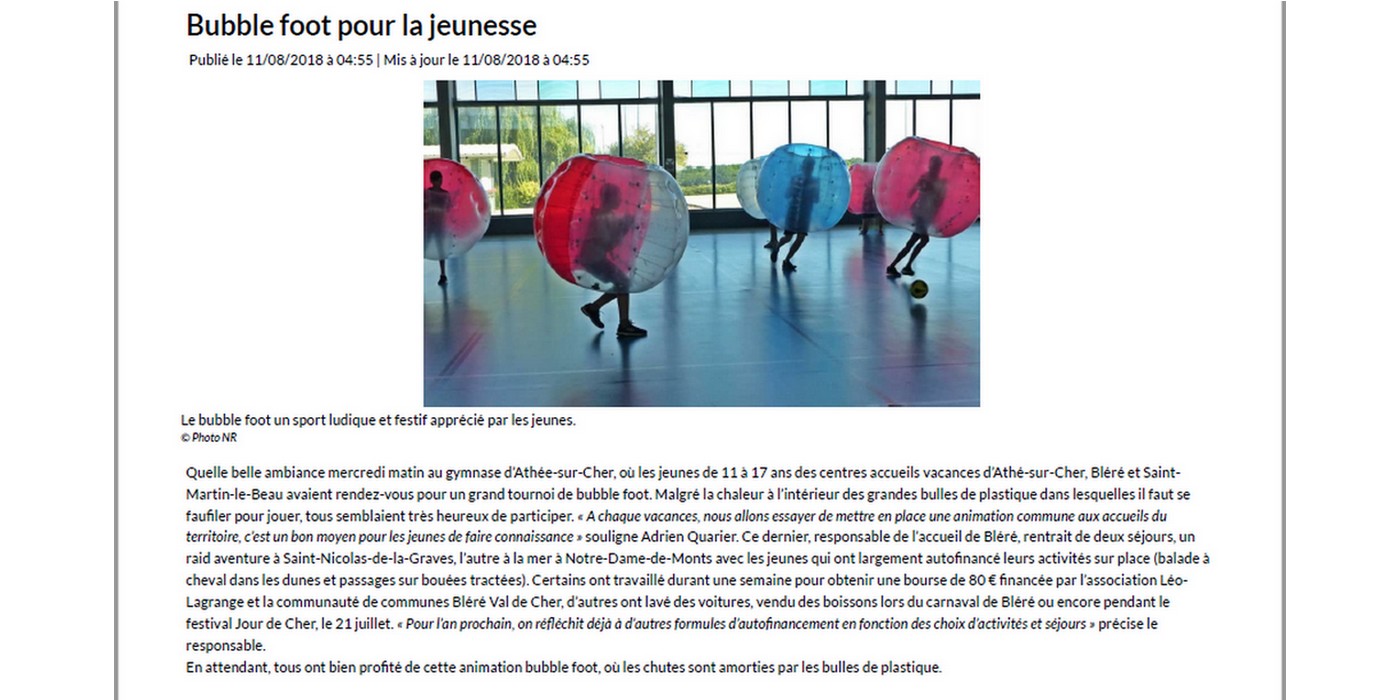 You are currently viewing Du Bubble Foot pendant les vacances d’été !